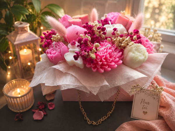Bouquet de fleurs bougies, bougies en bouquet de fleurs, fleur decorative bougies, idée cadeau originale, décoration d'intérieur, candle