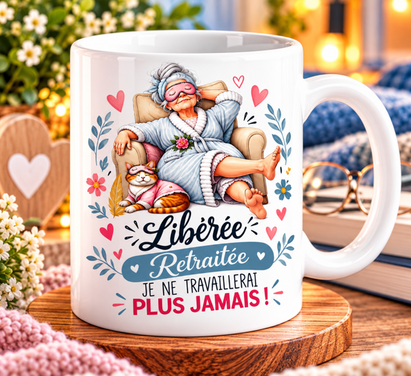 Mug retraite personnalisé, tasse retraite personnalisée, mug personnalisé retraite, tasse personnalisée retraite, personalized mug, personalisierte becher