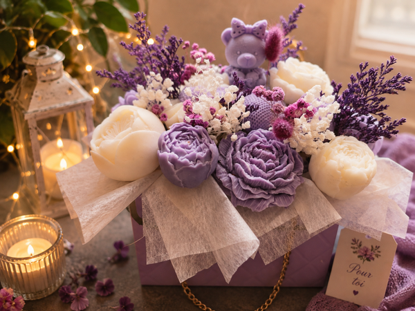 Bouquet de fleurs bougies, bougies en bouquet de fleurs, fleur decorative bougies, idée cadeau originale, décoration d'intérieur, candle