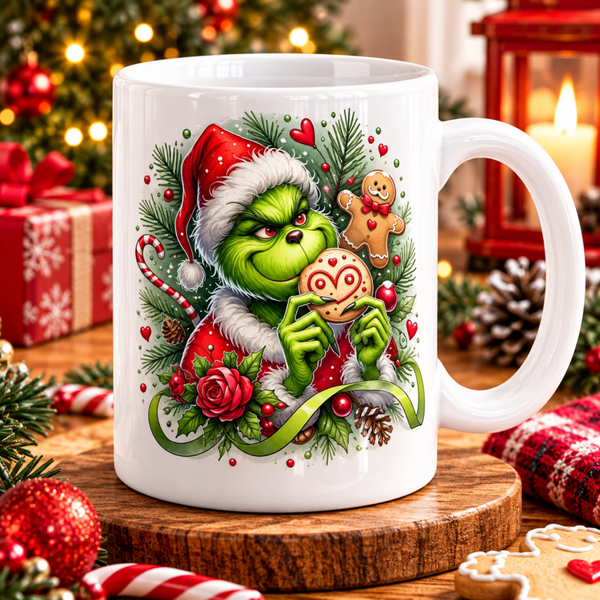 Mug grinch thème noël, tasse grinch thème noël, mug personnalisé thème noël, tasse personnalisée thème noël, personalized mug, personalisierte becher