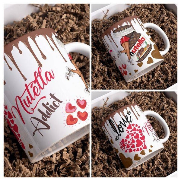 Mug nutella addict, tasse nutella addict, mug personnalisé prénom, tasse personnalisée prénom, personalized mug, personalisierte becher
