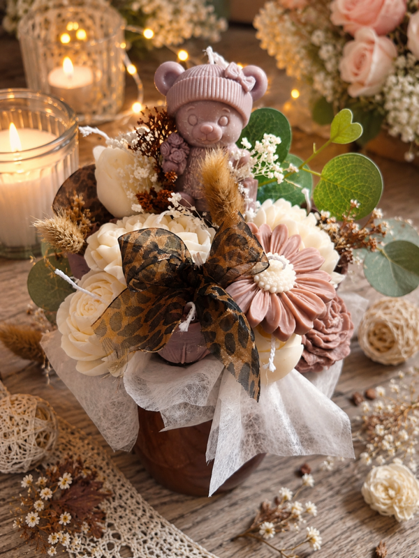 Bouquet de fleurs bougies, bougies en bouquet de fleurs, fleur decorative bougies, idée cadeau originale, décoration d'intérieur, candle