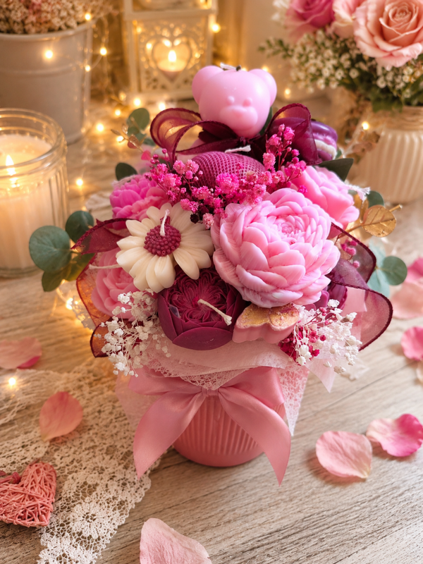 Bouquet de fleurs bougies, bougies en bouquet de fleurs, fleur decorative bougies, idée cadeau originale, décoration d'intérieur, candle