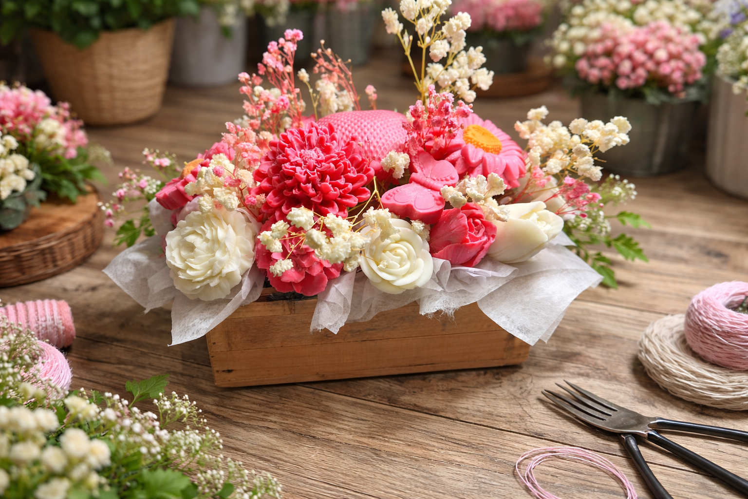 Bouquet de fleurs bougies, bougies en bouquet de fleurs, fleur decorative bougies, idée cadeau originale, décoration d'intérieur, candle