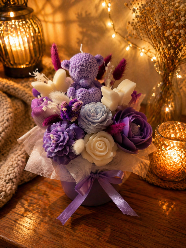 Bouquet de fleurs bougies, bougies en bouquet de fleurs, fleur decorative bougies, idée cadeau originale, décoration d'intérieur, candle