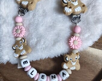 Attache doudou simba nala rose, personalized cuddly toy clip, personalisierter kuscheltier-Clip