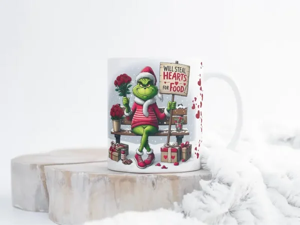 Mug grinch love, tasse grinch love, mug personnalisé prénom, tasse personnalisée prénom, personalized mug, personalisierte becher