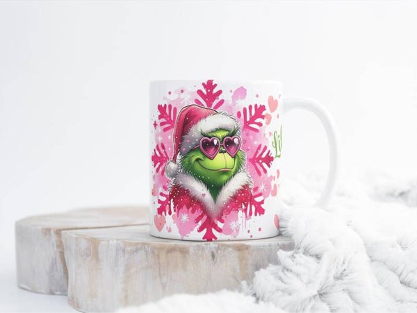 Mug grinch thème noël, tasse grinch thème noël, mug personnalisé thème noël, tasse personnalisée thème noël, personalized mug, personalisierte becher