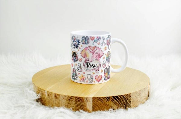 Mug infirmiere, tasse infirmière, mug personnalisé infirmière, tasse personnalisée infirmière, personalized mug, personalisierte becher