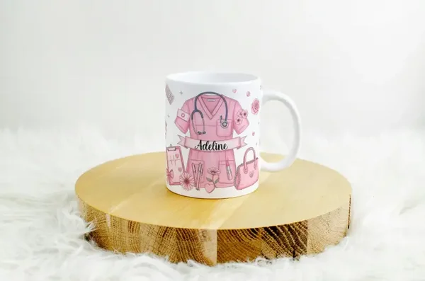 Mug infirmiere, tasse infirmière, mug personnalisé infirmière, tasse personnalisée infirmière, personalized mug, personalisierte becher