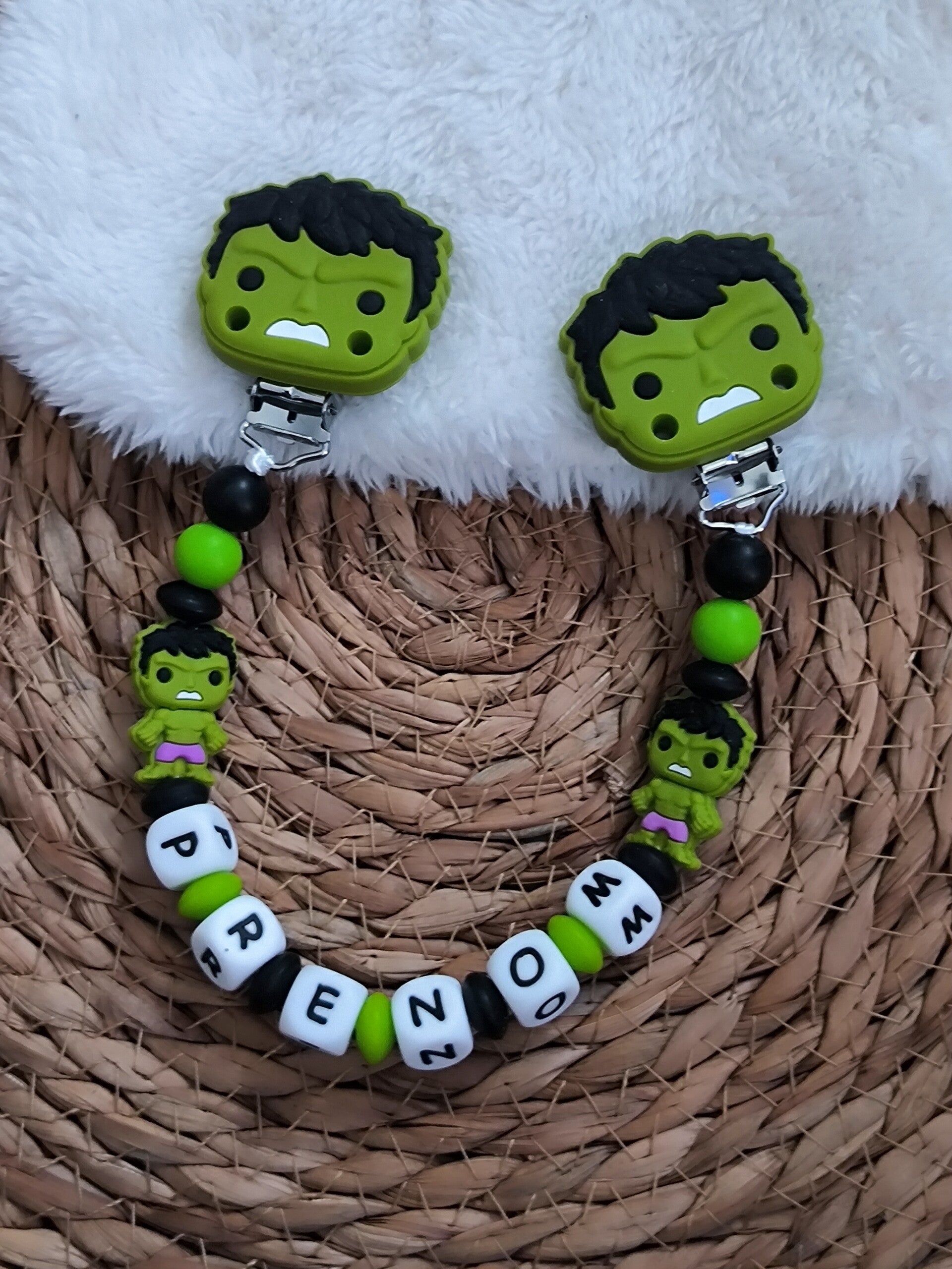 Attache doudou hulk baby, personalized cuddly toy clip, personalisierter kuscheltier-Clip
