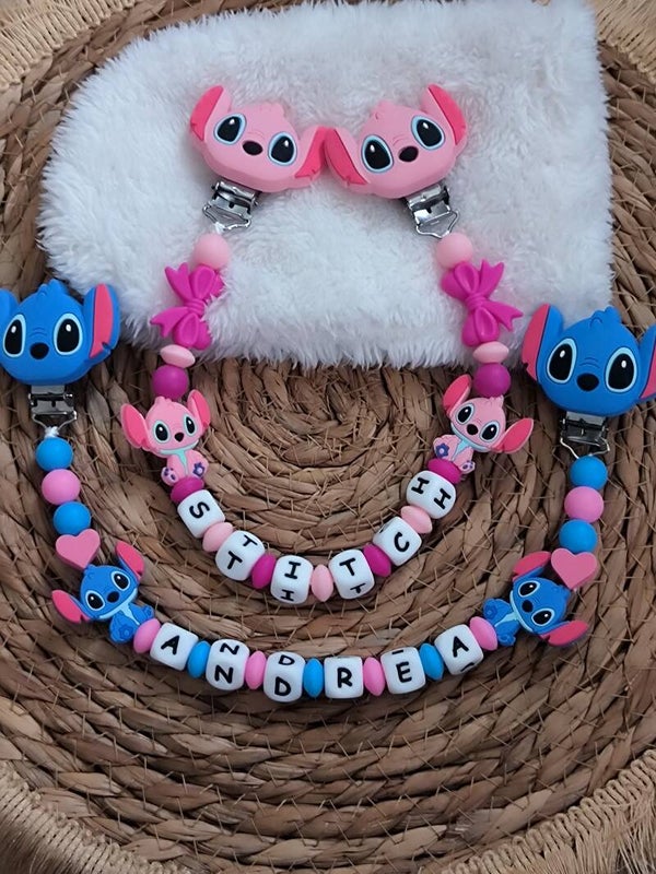 Attache doudou Stitch, personalized cuddly toy clip, personalisierter kuscheltier-Clip