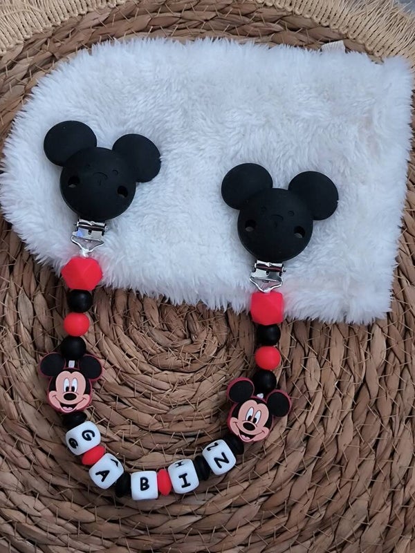 Attache doudou mickey baby, personalized cuddly toy clip, personalisierter kuscheltier-Clip