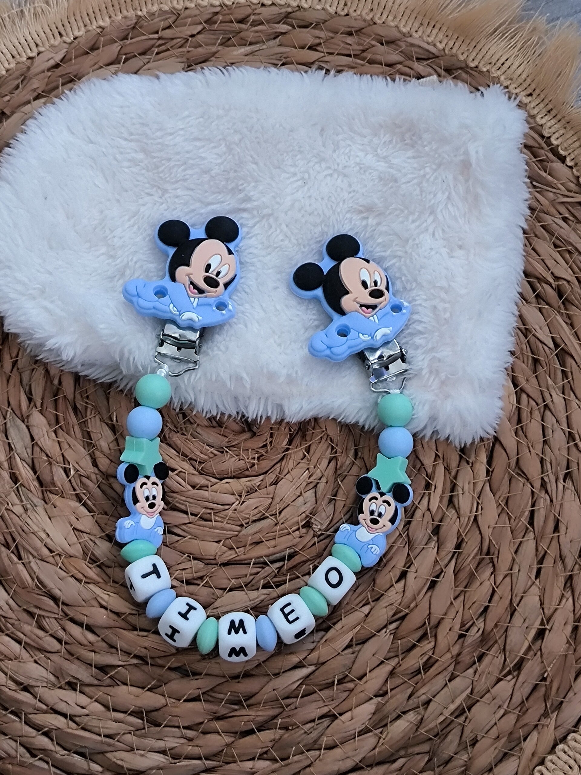Attache doudou mickey, personalized cuddly toy clip, personalisierter kuscheltier-Clip