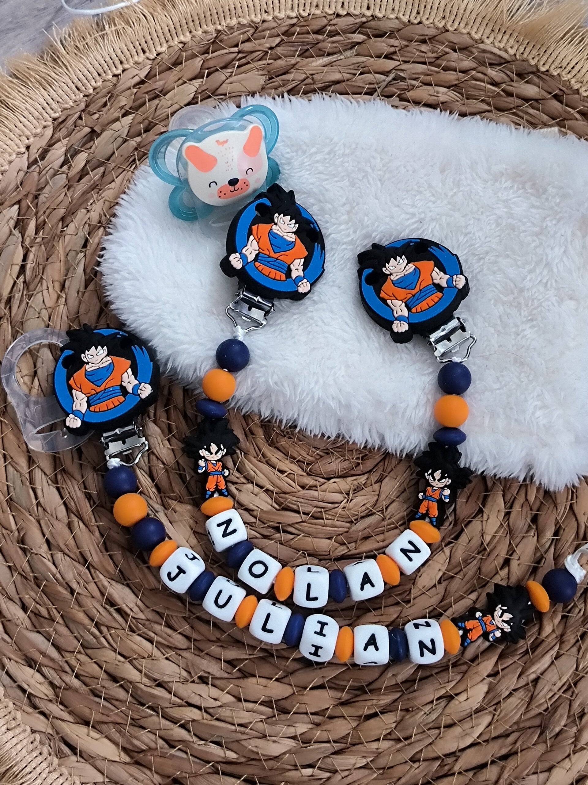 Attache doudou dragon ball z, personalized cuddly toy clip, personalisierter kuscheltier-Clip