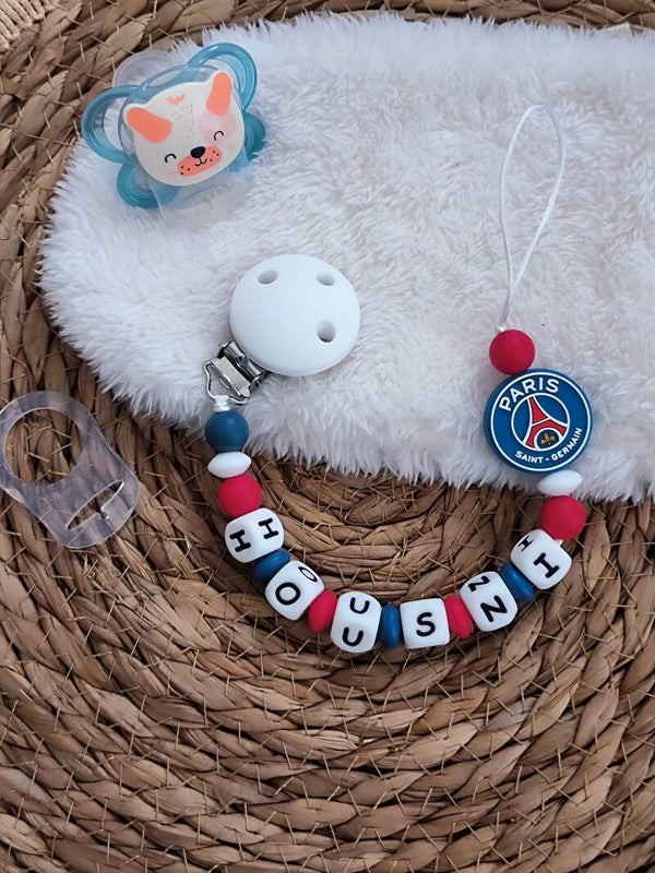 Attache tétine psg personnalisée, attache sucette psg personnalisée, pacifier clip, Schnullerclip, attache tétine personnalisée prénom, attache stylos personnalisé infirmière infirmier,