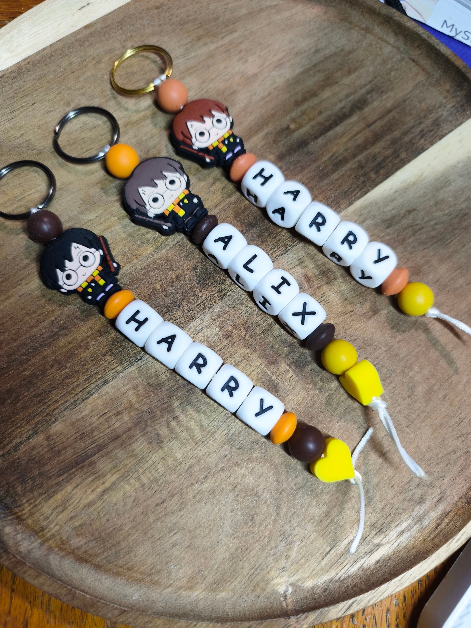Porte clé prénom silicone harry potter, porte clé personnalisé harry potter