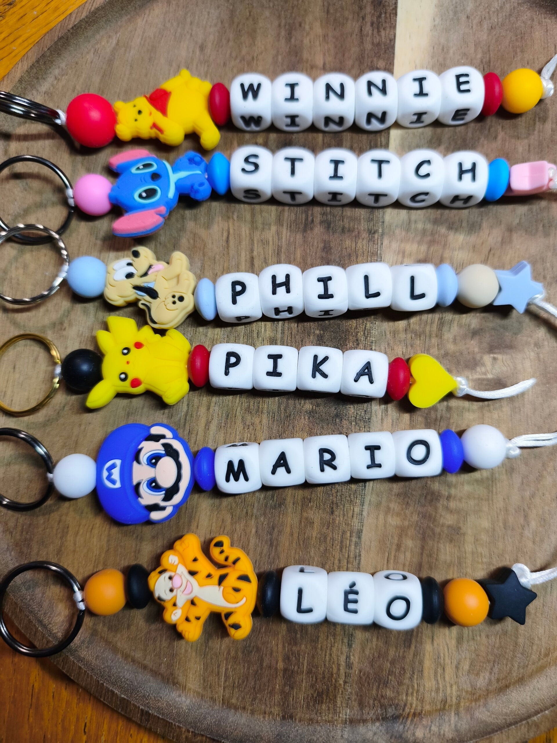 Porte clé prénom silicone, porte clé personnalisé
