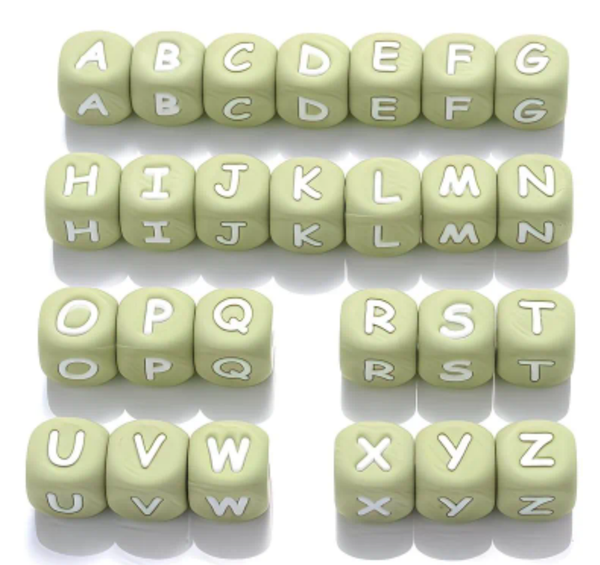 Lettre alphabet silicone vert pale
