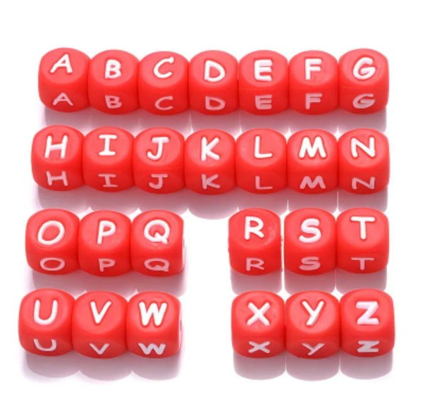 Lettre alphabet silicone rouge