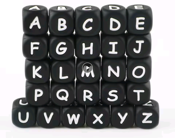 Lettre alphabet silicone noire