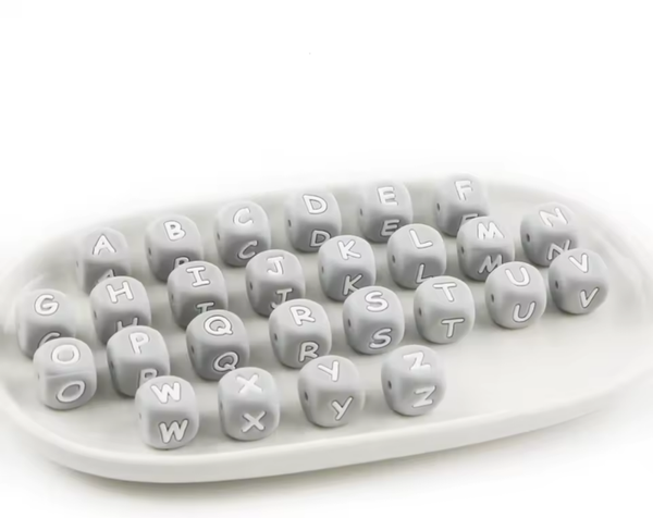 Lettre alphabet silicone grise