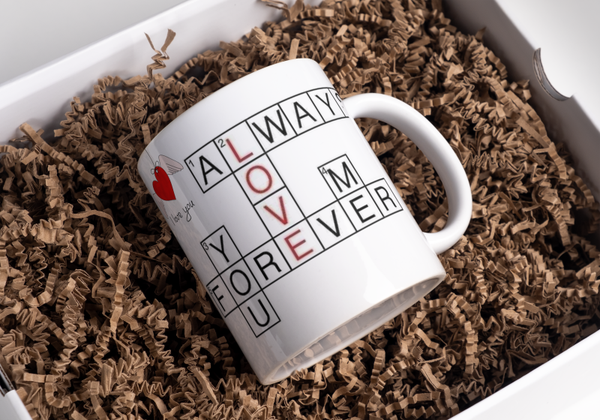 Mug saint valentin mots croisés, tasse saint valentin mots croisés, personalized mug, personalisierte becher