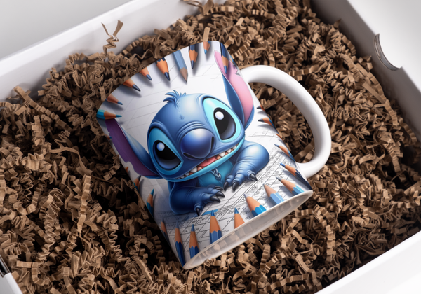 Mug stitch crayons, tasse stich crayons, mug personnalisé prénom, tasse personnalisée prénom, personalized mug, personalisierte becher