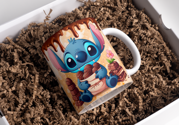 Mug stitch chocolat, tasse stitch chocolat, mug personnalisé prénom stitch, tasse personnalisée prénom stitch, personalized mug, personalisierte becher