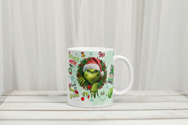 Mug grinch Noël, tasse grinch noël, mug personnalisé prénom grinch noël, tasse personnalisée prénom grinch