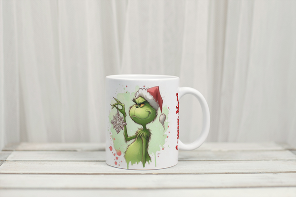 Mug grinch noël, tasse noël grinch, mug personnalisé prénom, tasse personnalisée prénom,personalized mug, personalisierte becher