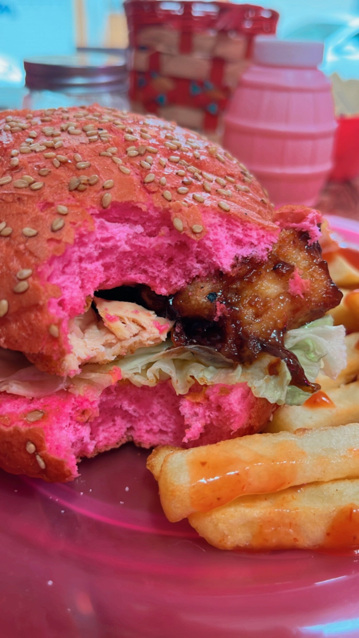 Hamburguesa rosa