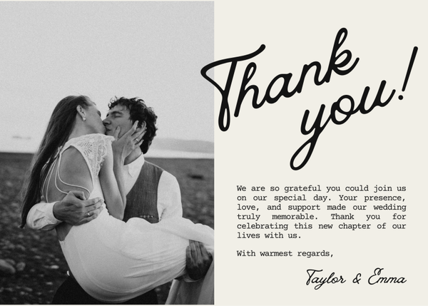 Black & White Thank You Card