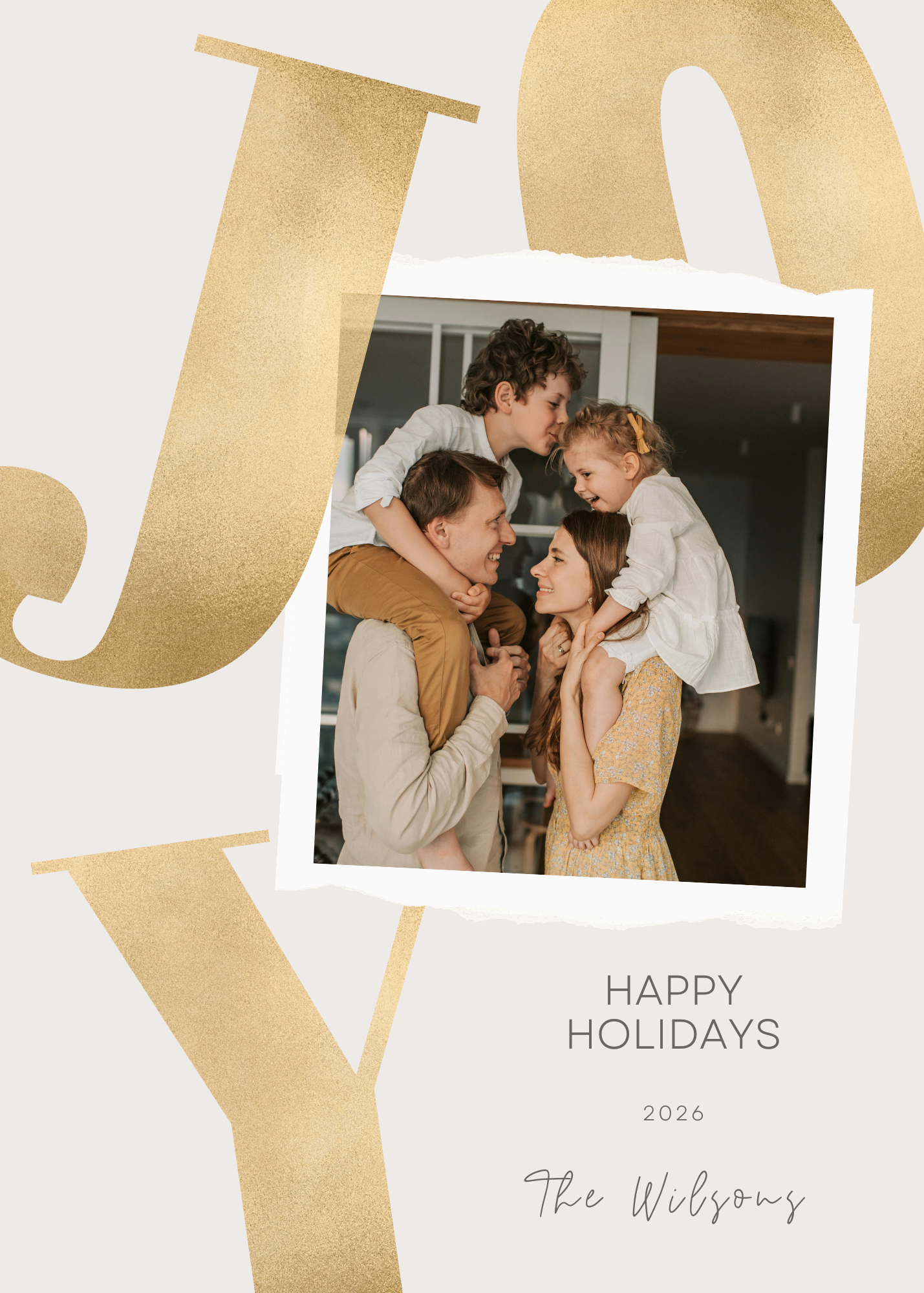 Cream & Gold Holiday Card