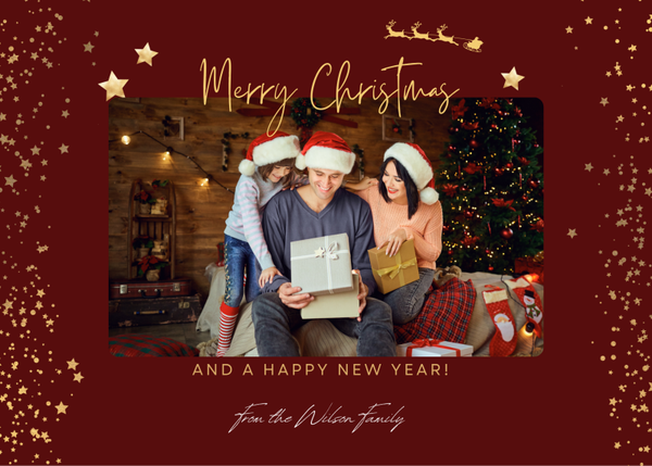 Classic Red & Gold Holiday Card