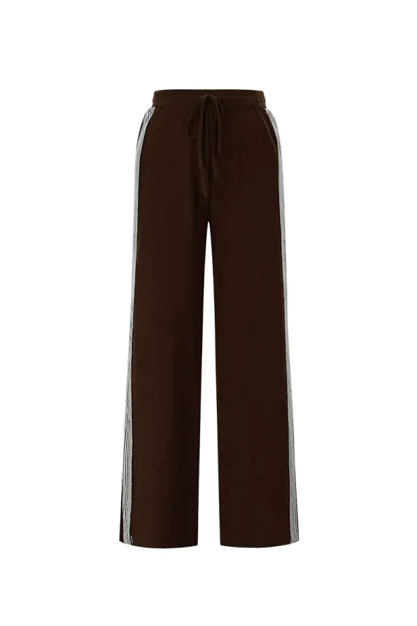 knitted trousers with stripes