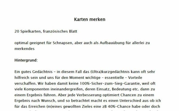 Karten merken I