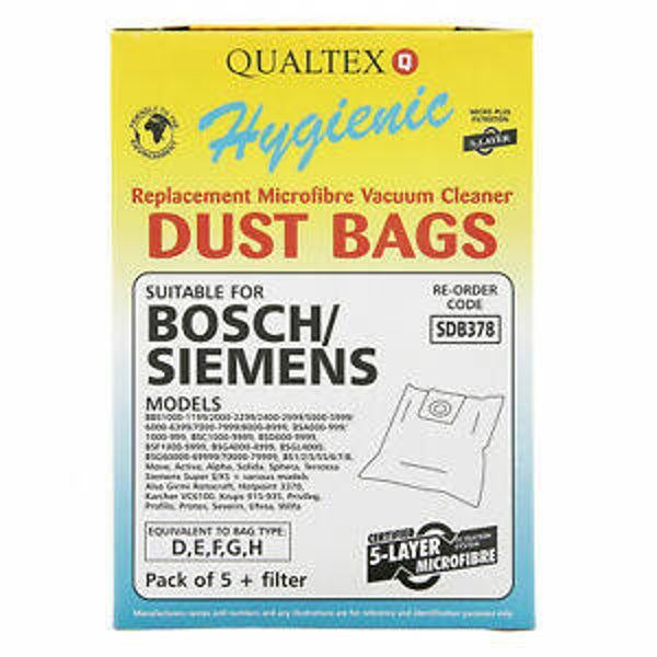 BOSCH SIEMENS TYPE D,E,F,G,H VACUUM BAGS 5 PACK
