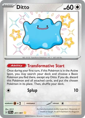 #7 Ditto 201/091 (Shiny Rare) - Peppi Collect
