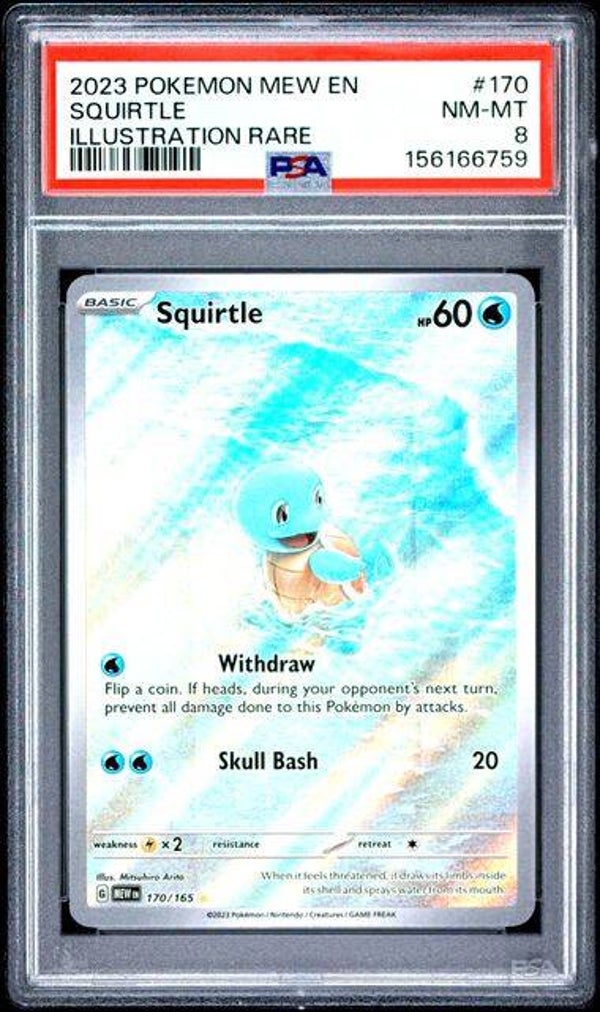 Squirtle #170 Pokemon 151 PSA 8
