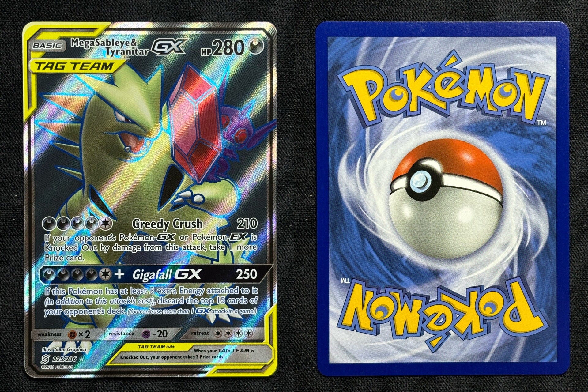 Mega Sableye & Tyranitar GX (UNM 225) Near Mint