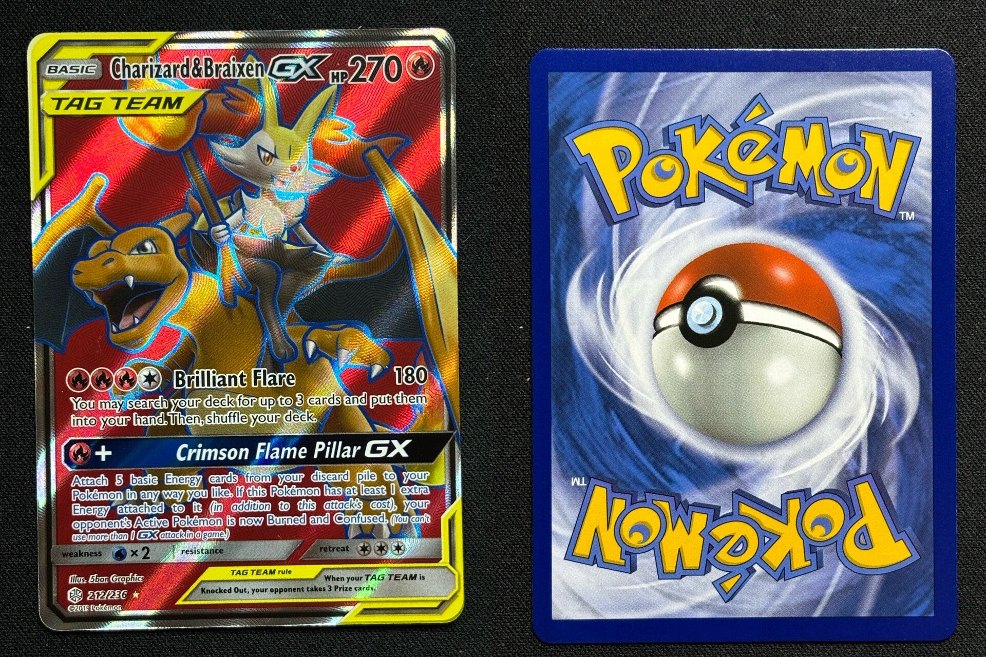 Charizard & Braixen GX (CEC 212) Near Mint