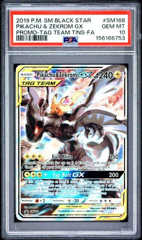 Pikachu & Zekrom GX #168 SM Promo PSA 10
