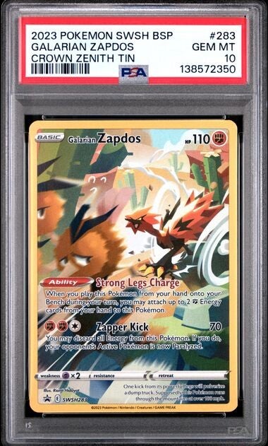 Galarian Zapdos #283 PSA 10 #138572350