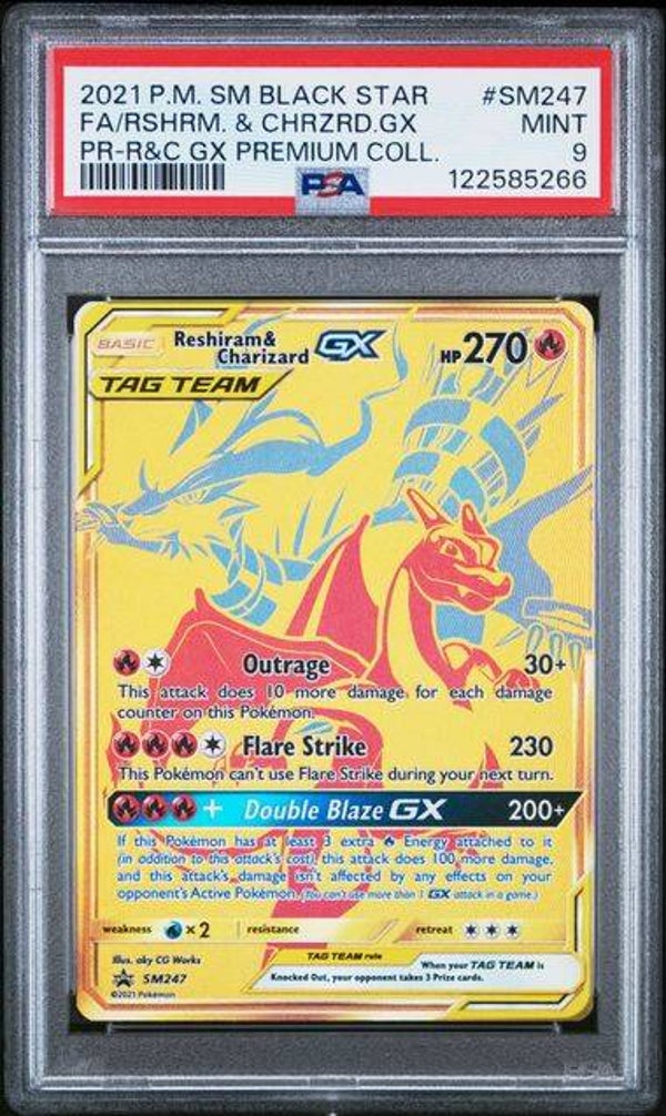 Reshiram & Charizard GX SM247 PSA 9 #122585266