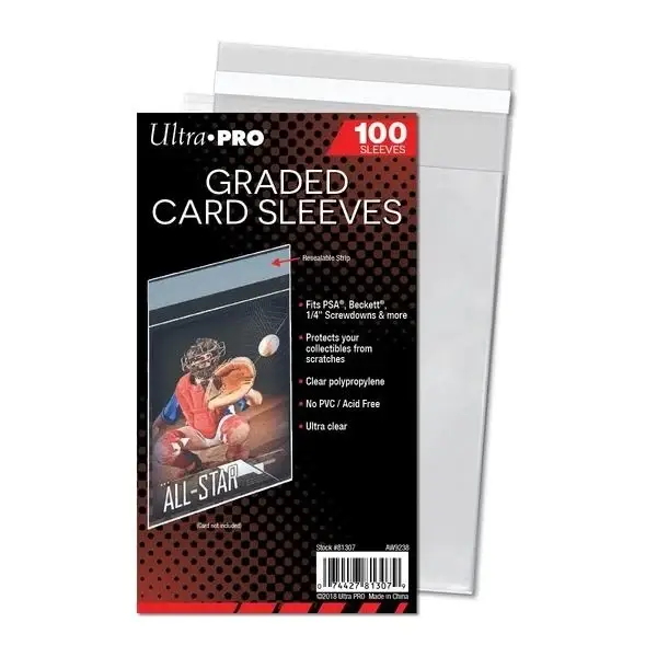 100 Ultra Pro sleeves voor graded kaarten (hersluitbaar)