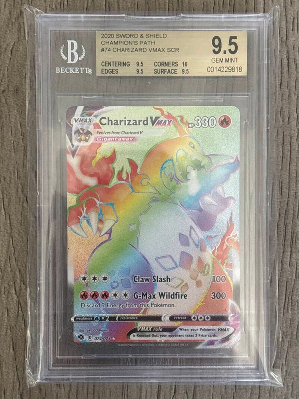 Charizard VMAX #074 Champion's Patch Beckett 9.5