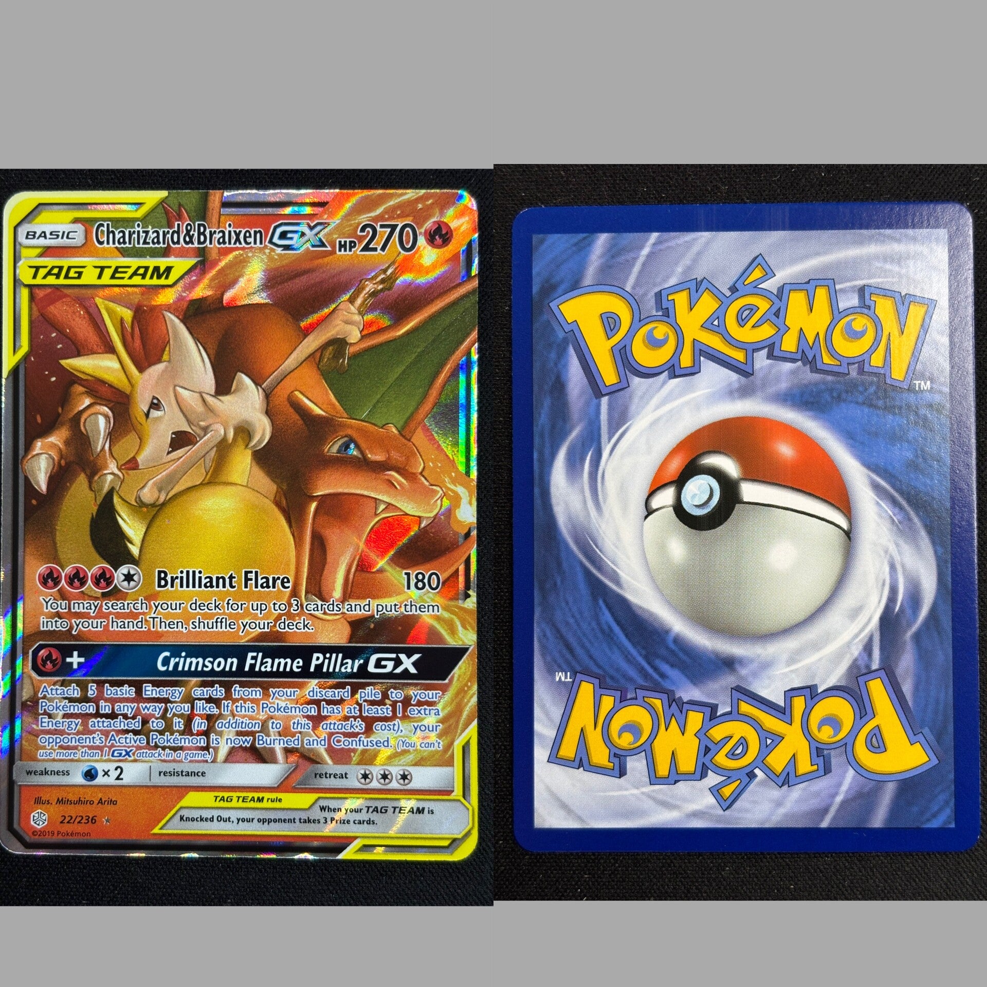 Charizard & Braixen GX (CEC 22) Near Mint
