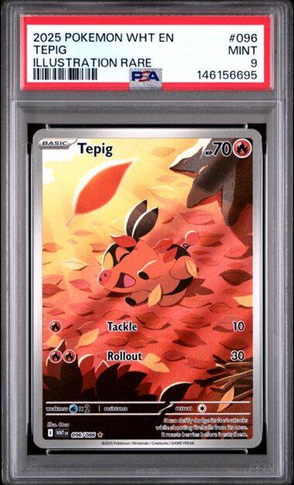 Tepig #096 White Flare PSA 9