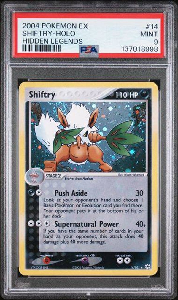 Shiftry #14 Holo Hidden Legends PSA 9